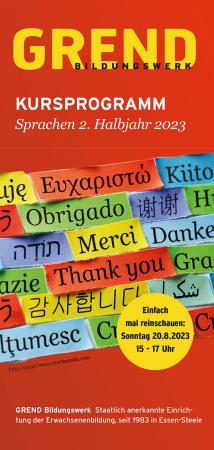 Sprachen - Kursprogramm 1. Halbjahr 2023